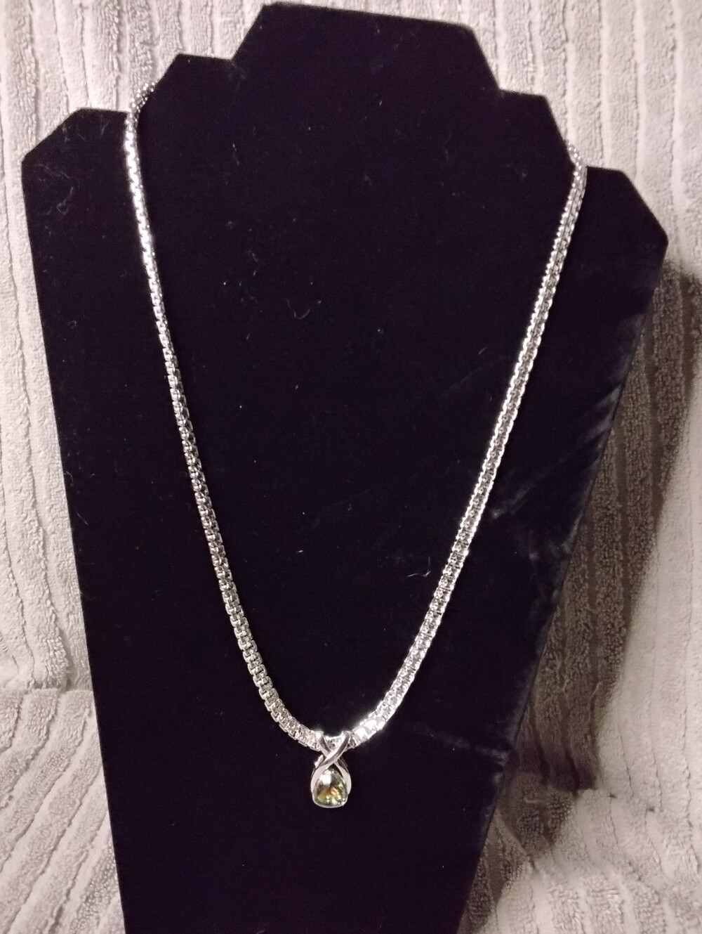 Mystic Topaz Silvertone Pendant